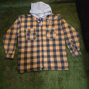 Yankees Stitches Licensed MLB Men's Cotton Hooded Flannel Jacket Size XL